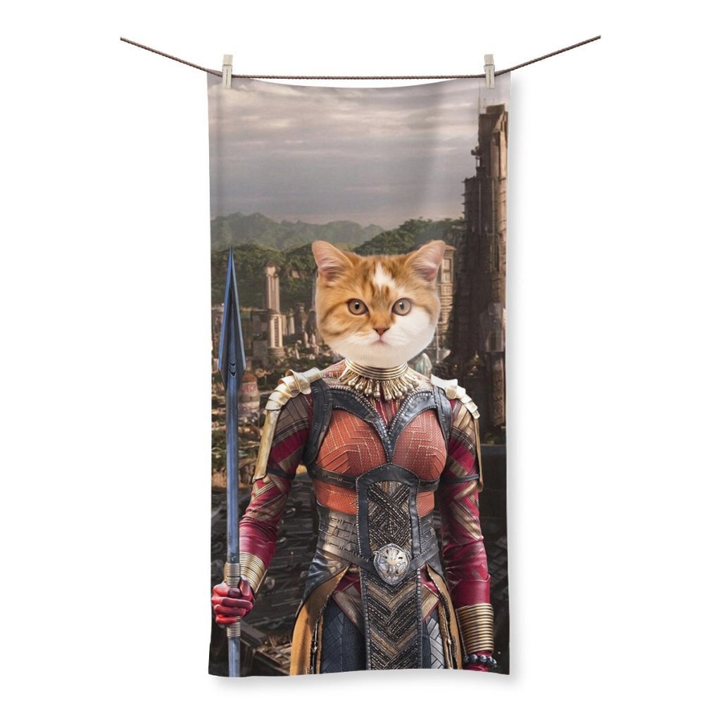 General Okoye (Marvel Inspired): Custom Pet Towel - Paw & Glory - Dog Portraits - Pet Portraits