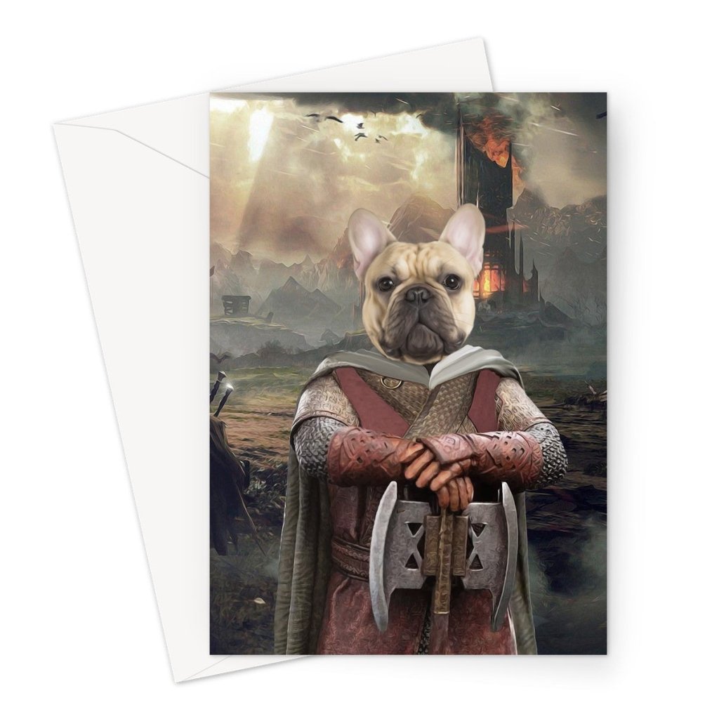 Gimli (Lord Of The Rings Inspired): Custom Pet Greeting Card - Paw & Glory - Dog Portraits - Pet Portraits