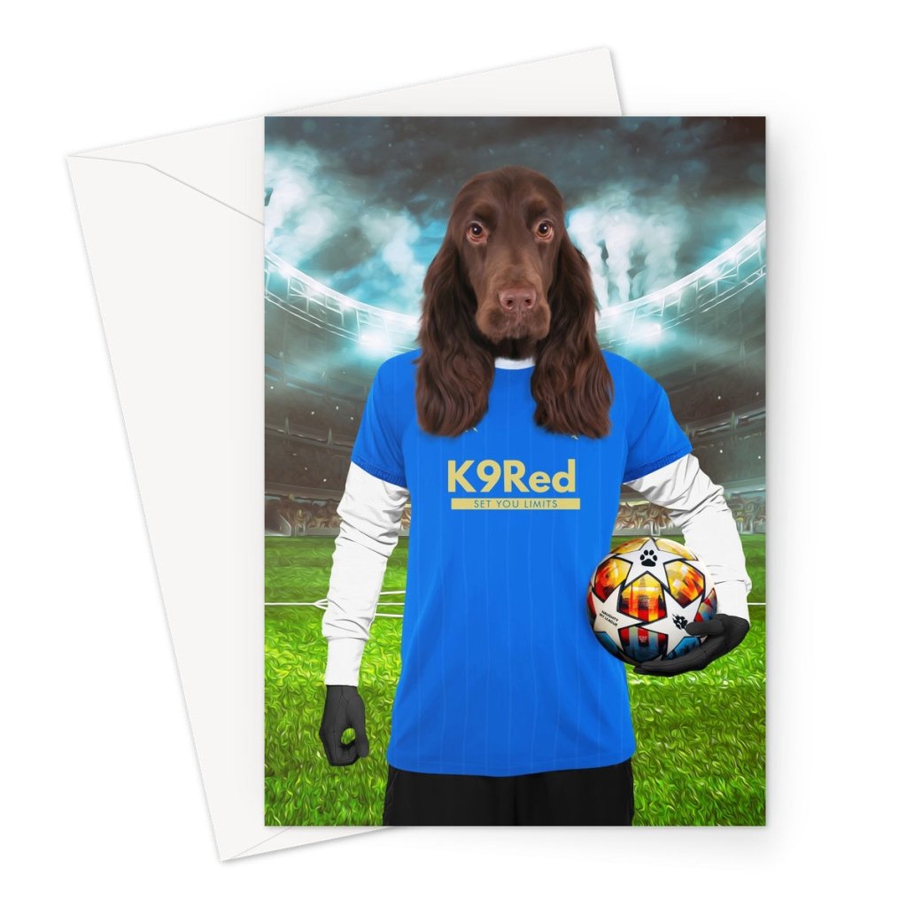 Glasgow Rascals Football Club: Custom Pet Greeting Card - Paw & Glory - Dog Portraits - Pet Portraits