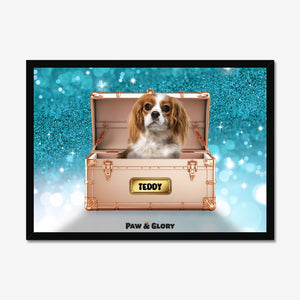 Golden Blush Luxury Trunk: Custom Pet Portrait - Paw & Glory - Dog Portraits - Pet Portraits