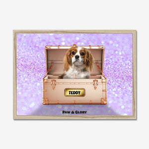 Golden Blush Luxury Trunk: Custom Pet Portrait - Paw & Glory - Dog Portraits - Pet Portraits