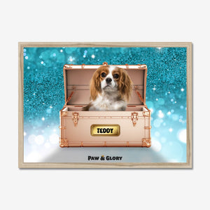 Golden Blush Luxury Trunk: Custom Pet Portrait - Paw & Glory - Dog Portraits - Pet Portraits