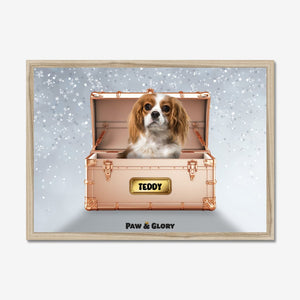 Golden Blush Luxury Trunk: Custom Pet Portrait - Paw & Glory - Dog Portraits - Pet Portraits