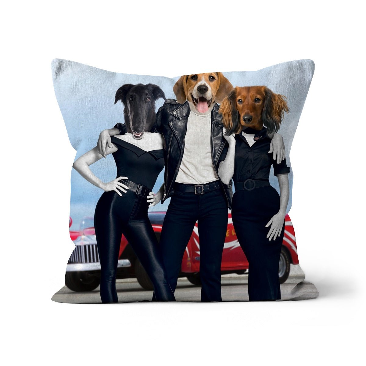 Grease Lightening: Custom Pet Pillow - Paw & Glory - Dog Portraits - Pet Portraits