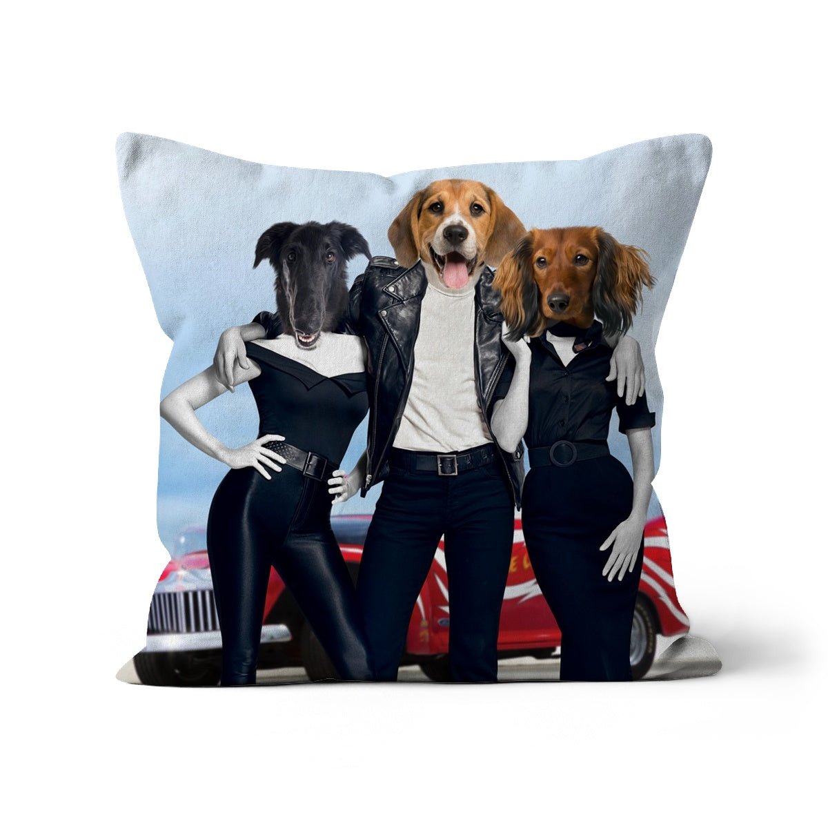 Grease Lightening: Custom Pet Pillow - Paw & Glory - Dog Portraits - Pet Portraits