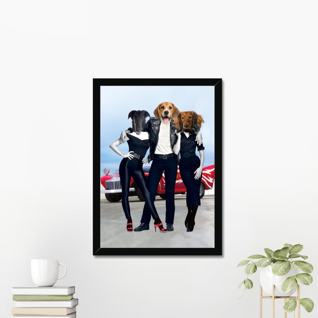 Grease Lightening: Custom Pet Portrait - Paw & Glory - Dog Portraits - Pet Portraits