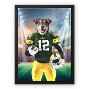 Green Paw Packers: Custom Pet Canvas - Paw & Glory - Dog Portraits - Pet Portraits