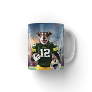 Green Paw Packers: Custom Pet Coffee Mug - Paw & Glory - Dog Portraits - Pet Portraits