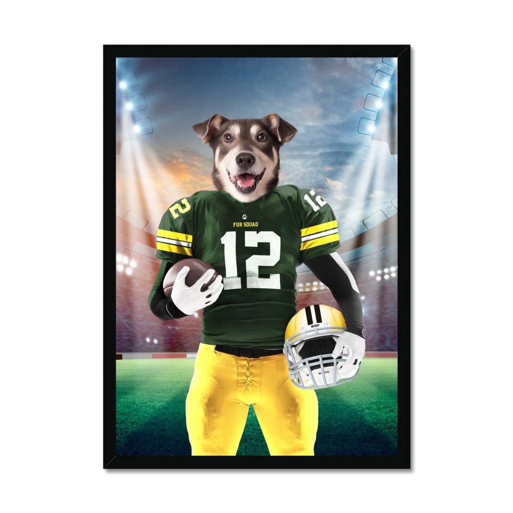 Green Paw Packers: Custom Pet Portrait - Paw & Glory - Dog Portraits - Pet Portraits