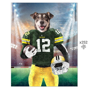 Green Paw Packers: Custom Pet Puzzle - Paw & Glory - Dog Portraits - Pet Portraits