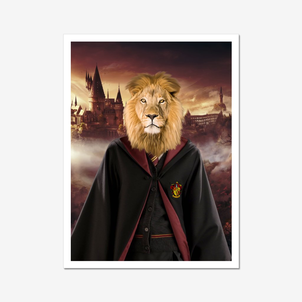 Gryffindor (Harry Potter Inspired): Animal Art Poster - Paw & Glory - Dog Portraits - Pet Portraits