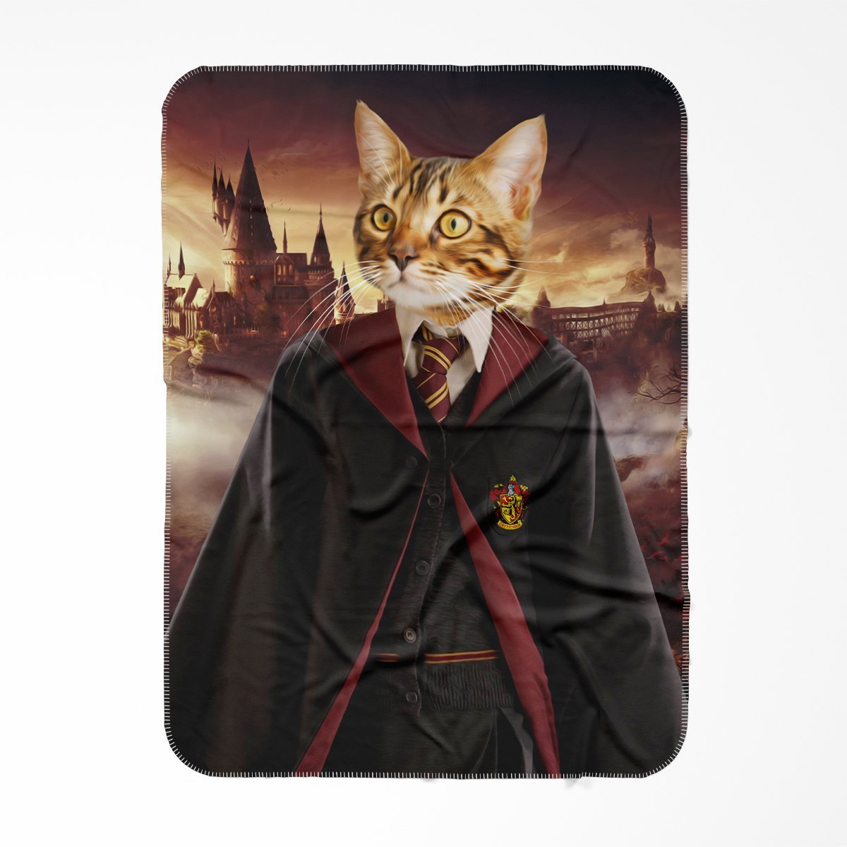 Pet Portraits Gryffindor Harry Potter Inspired Custom Pet Blanket