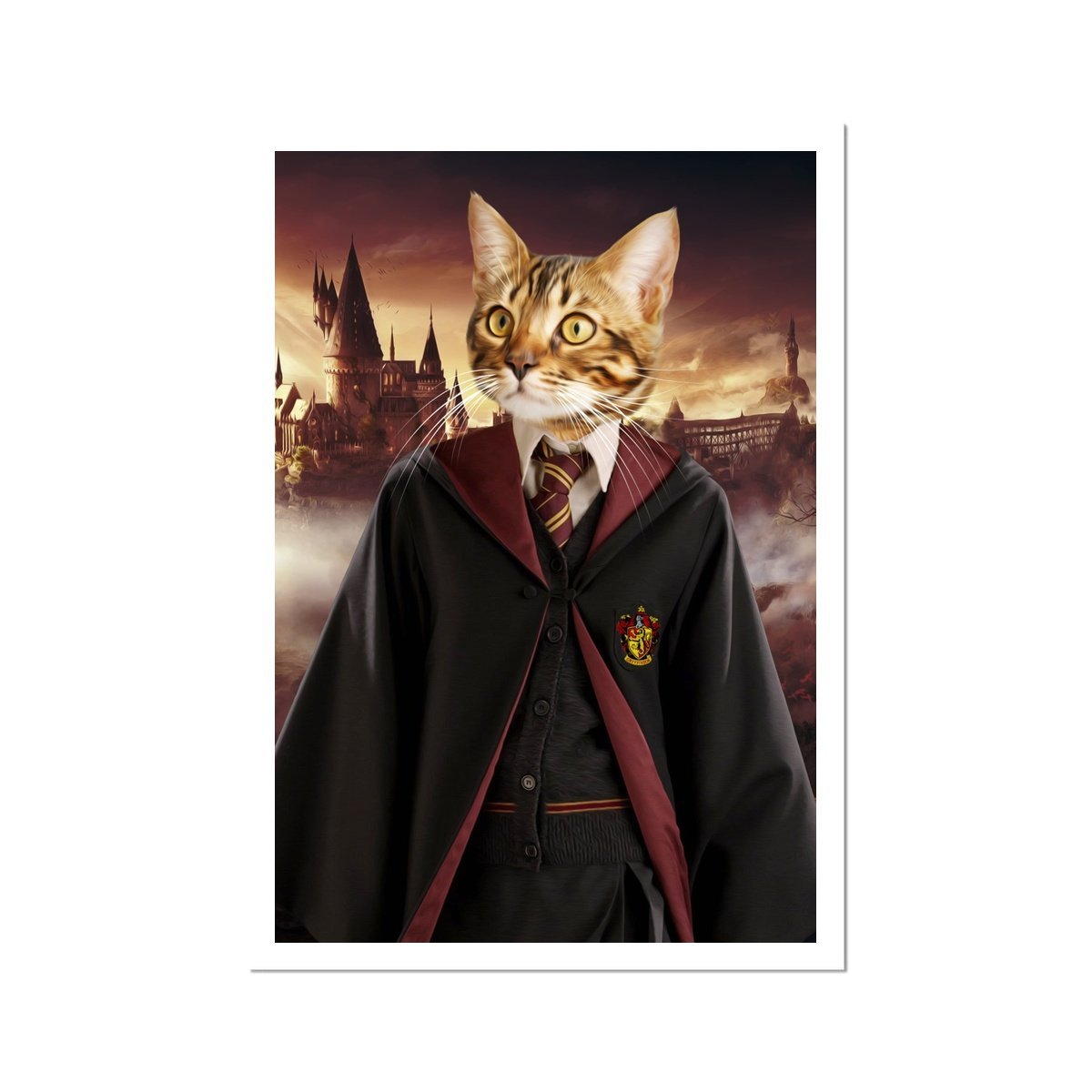 Gryffindor (Harry Potter Inspired): Custom Pet Poster - Paw & Glory - Dog Portraits - Pet Portraits