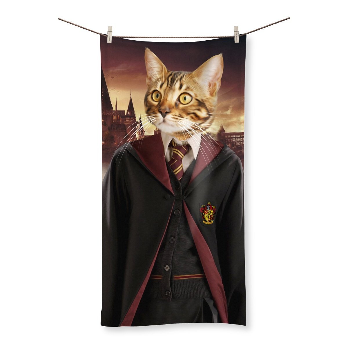 Gryffindor (Harry Potter Inspired): Custom Pet Towel - Paw & Glory - Dog Portraits - Pet Portraits