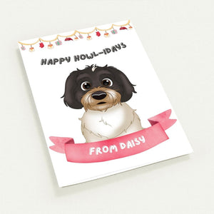 Happy Howlidays Cartoon Christmas Cards - Paw & Glory - Dog Portraits - Pet Portraits