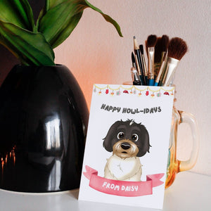 Happy Howlidays Cartoon Christmas Cards - Paw & Glory - Dog Portraits - Pet Portraits