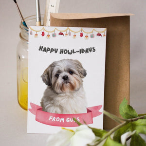 Happy Howlidays Minimalist Christmas Cards - Paw & Glory - Dog Portraits - Pet Portraits