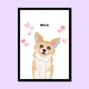 Heartthrob: Framed Pet Portrait - Paw & Glory - Dog Portraits - Pet Portraits