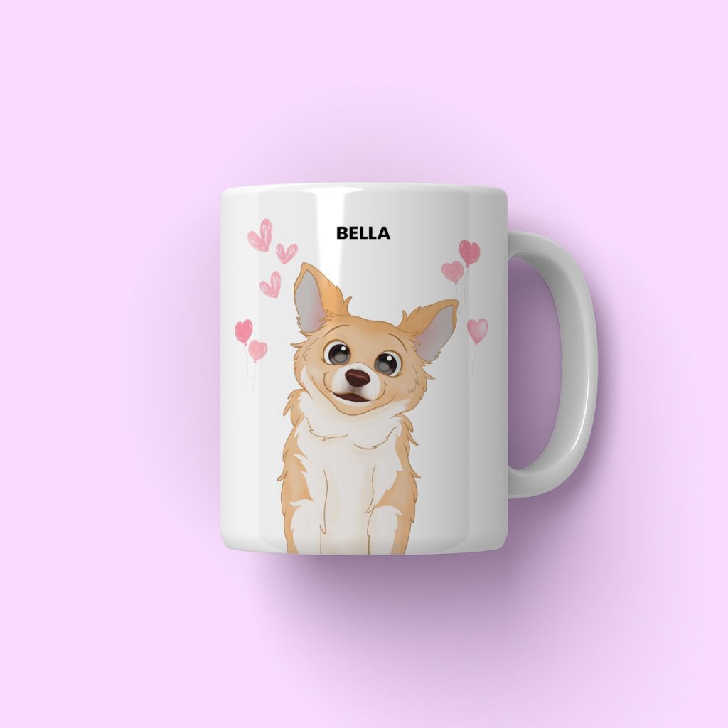 Heartthrob: Pet Coffee Mug - Paw & Glory - Dog Portraits - Pet Portraits