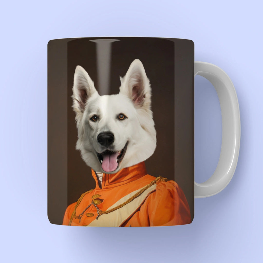 Heraldic: Custom Pet Coffee Mug - Paw & Glory - Dog Portraits - Pet Portraits