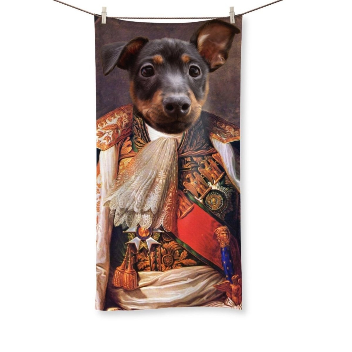 His Highness: Custom Pet Towel - Paw & Glory - Dog Portraits - Pet Portraits