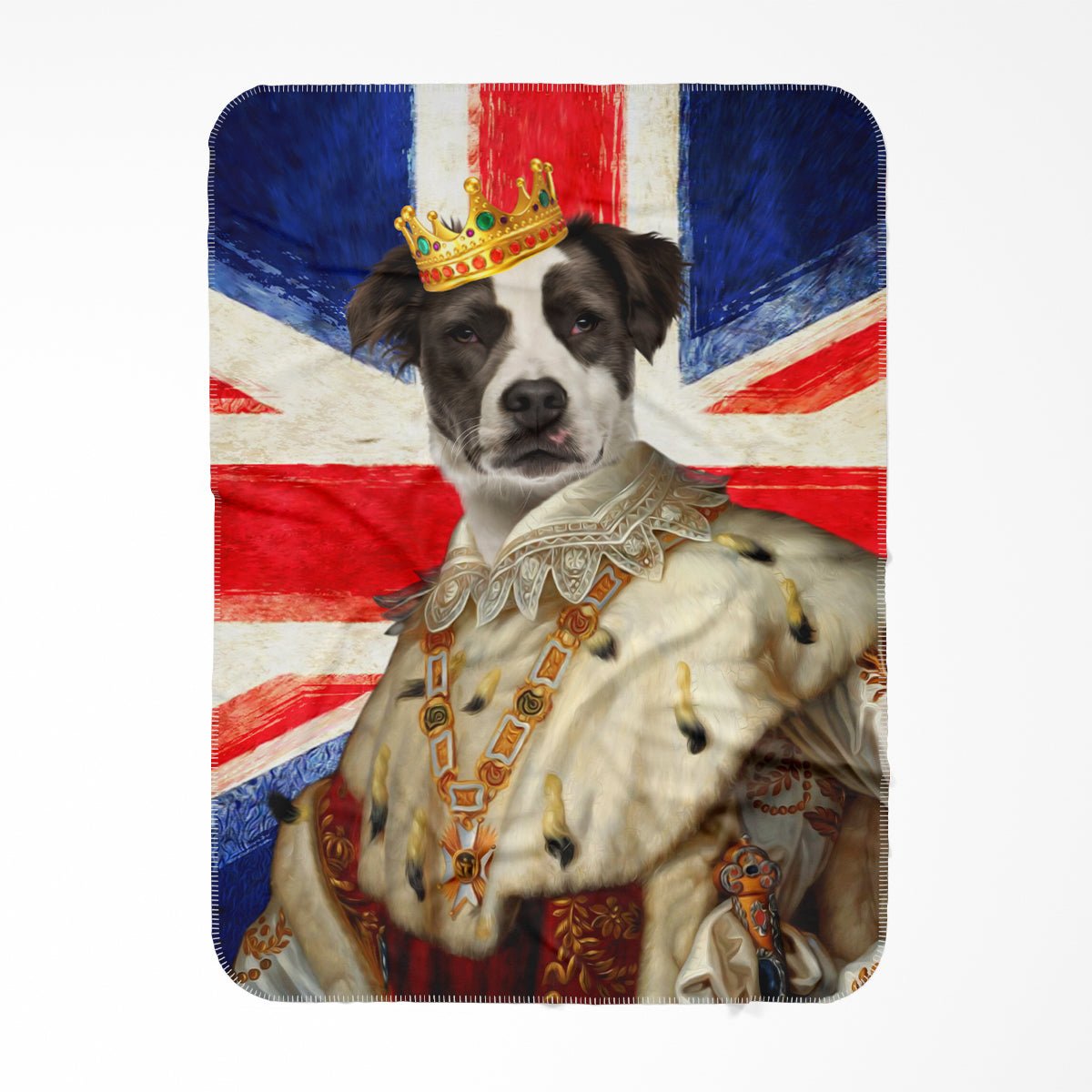 His Majesty British Flag: Custom Pet Blanket - Paw & Glory - Dog Portraits - Pet Portraits