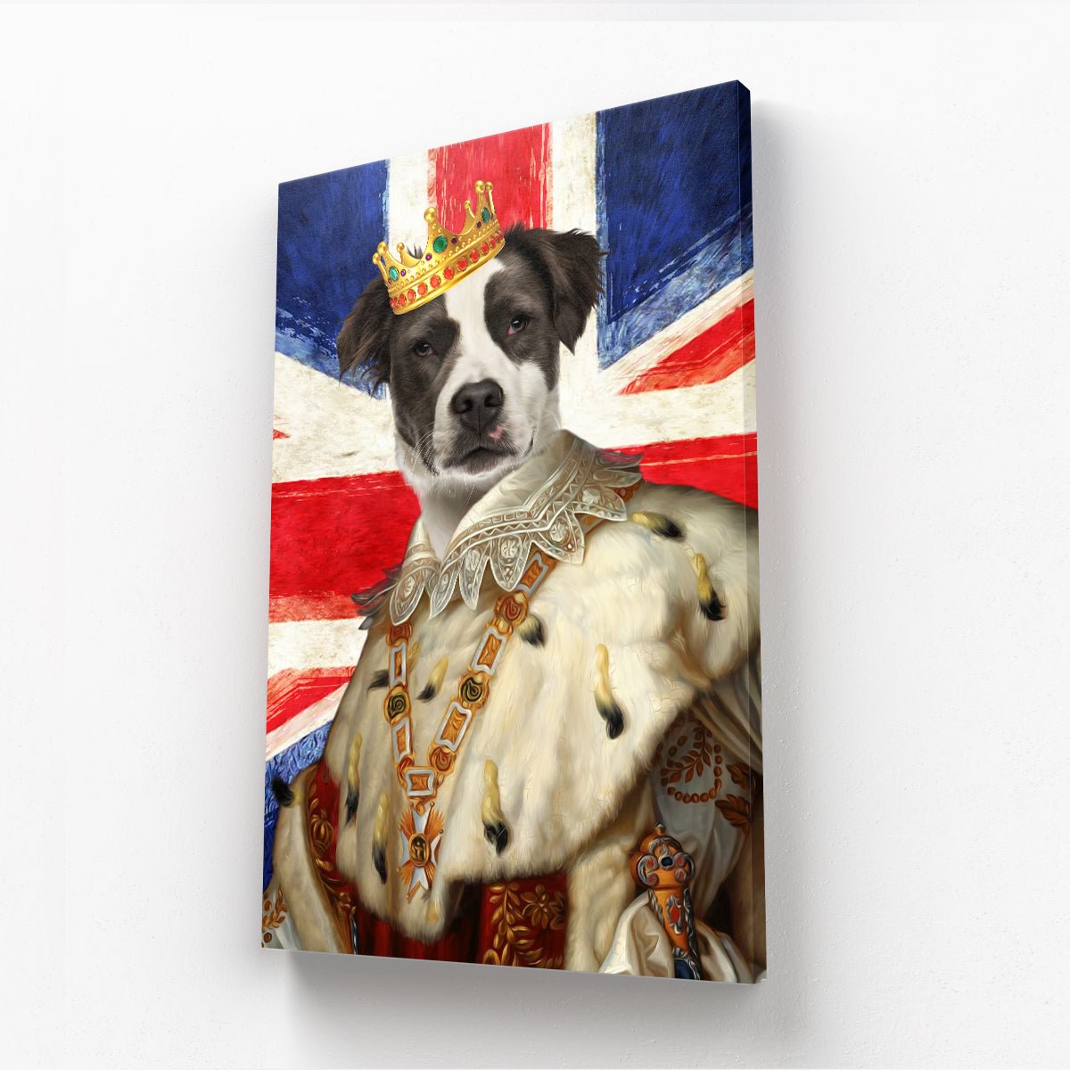 His Majesty British Flag: Custom Pet Canvas - Paw & Glory - Dog Portraits - Pet Portraits