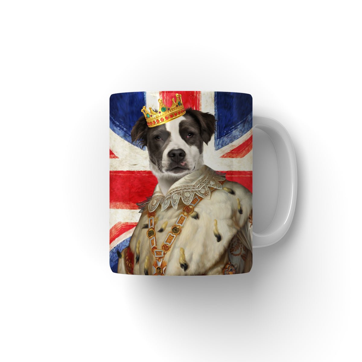 His Majesty British Flag: Custom Pet Coffee Mug - Paw & Glory - Dog Portraits - Pet Portraits