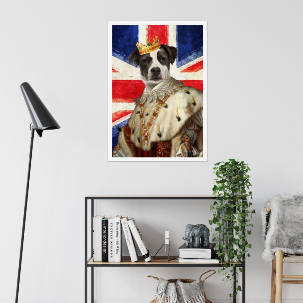 His Majesty British Flag: Custom Pet Poster - Paw & Glory - Dog Portraits - Pet Portraits