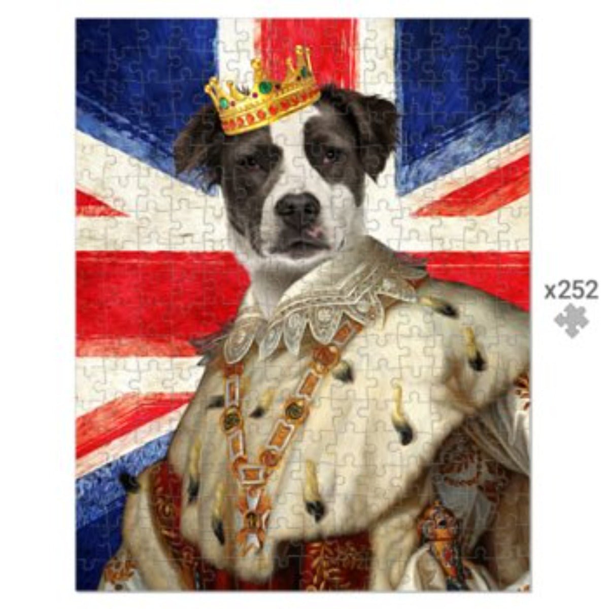 His Majesty British Flag: Custom Pet Puzzle - Paw & Glory - Dog Portraits - Pet Portraits