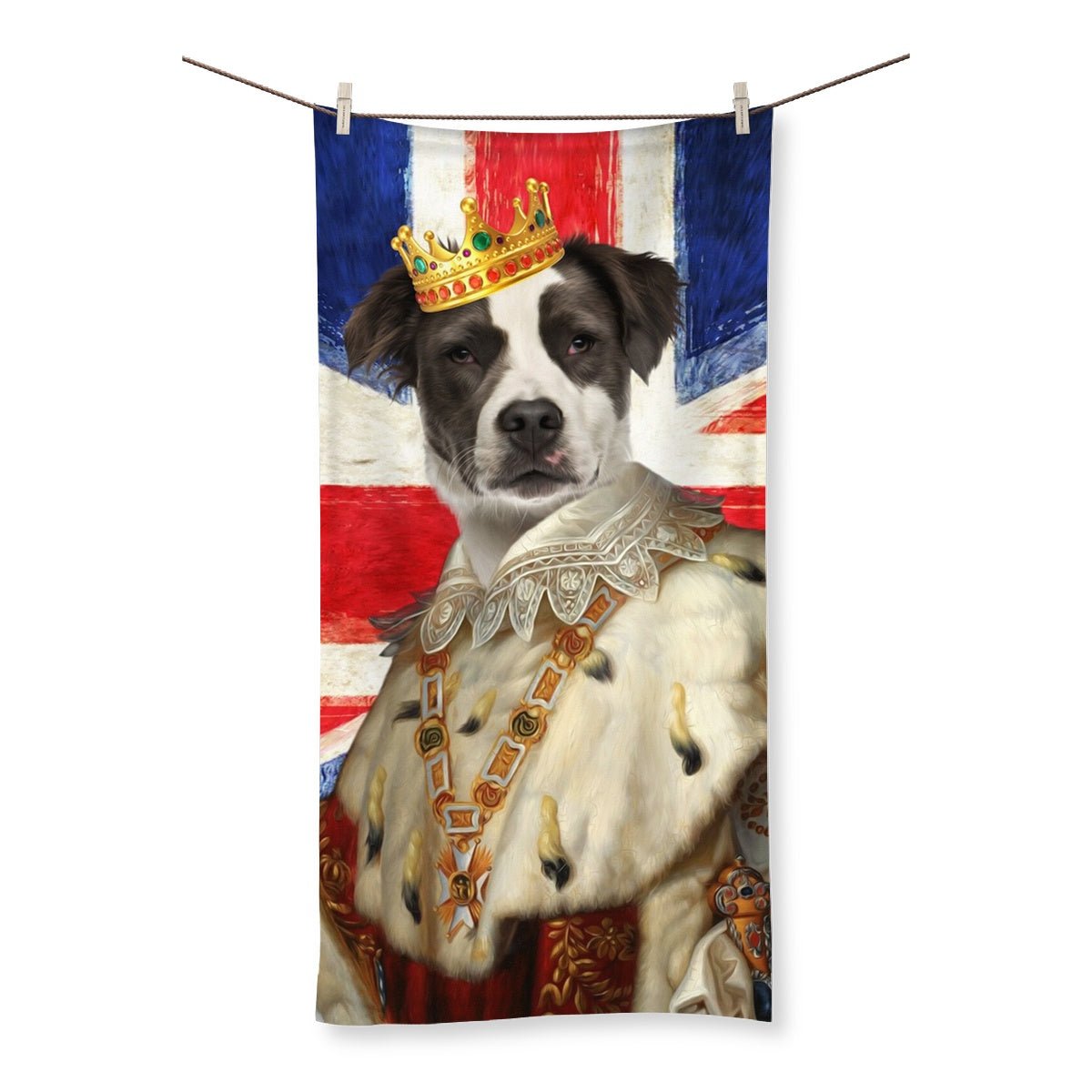 His Majesty British Flag: Custom Pet Towel - Paw & Glory - Dog Portraits - Pet Portraits