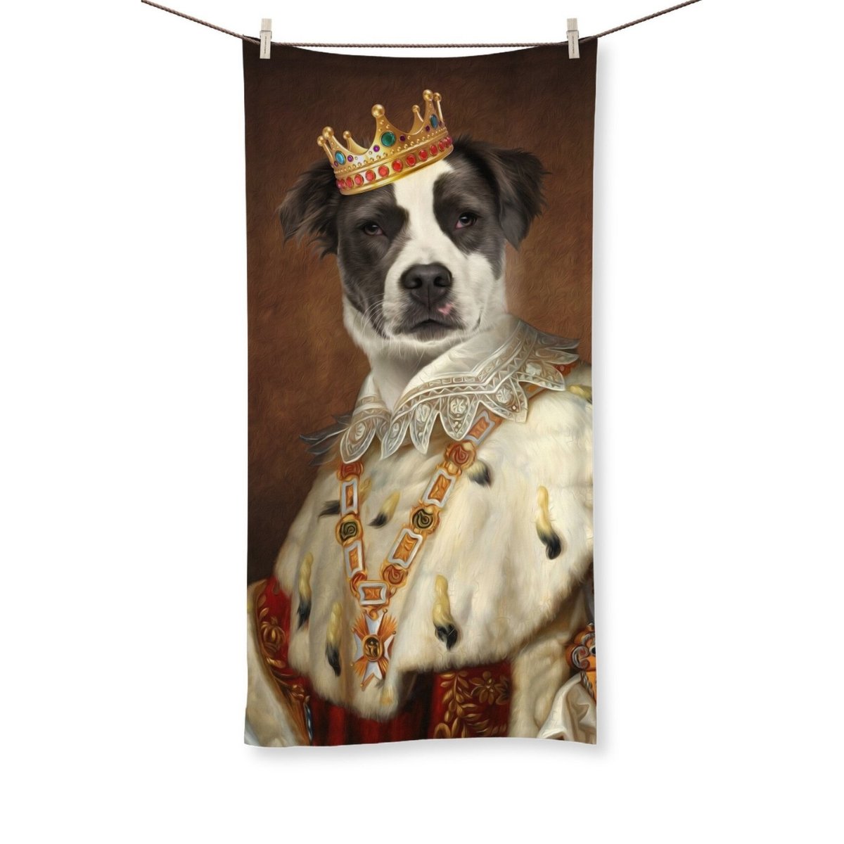 His Majesty: Custom Pet Towel - Paw & Glory - Dog Portraits - Pet Portraits