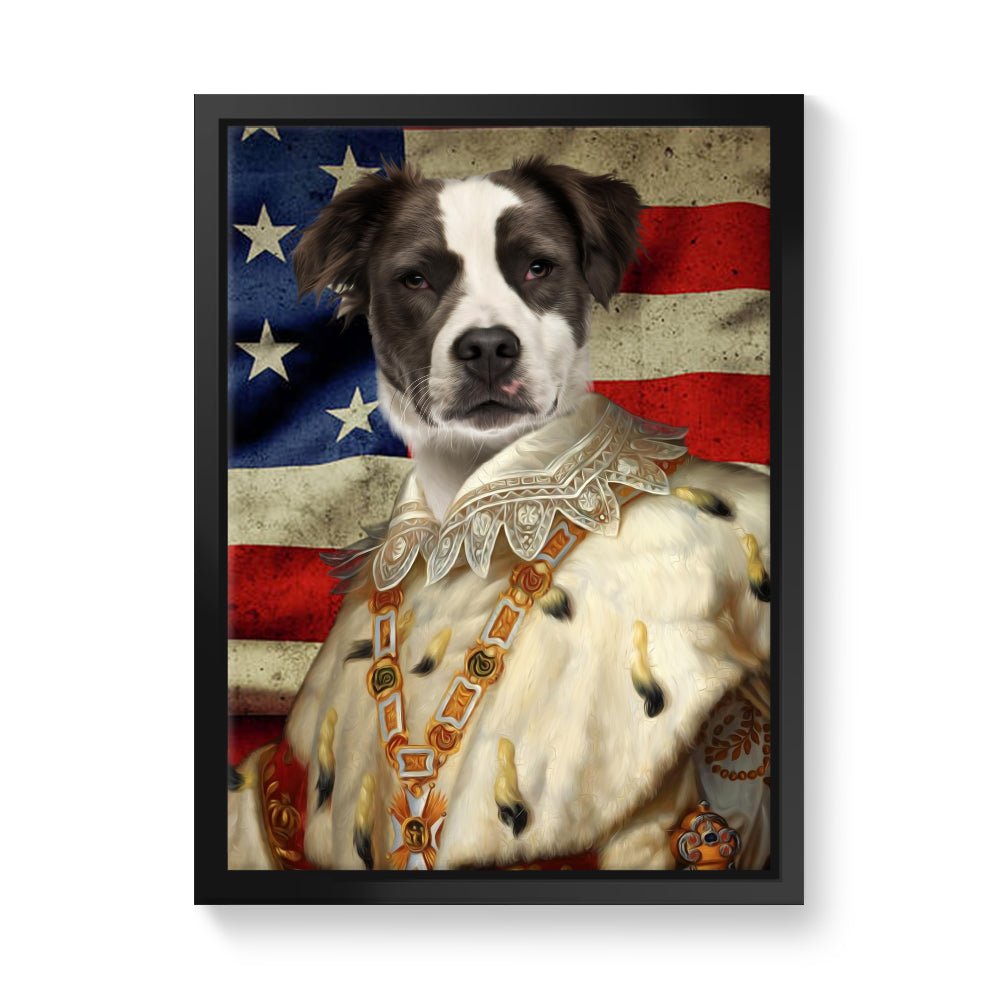 His Majesty USA Flag: Custom Pet Canvas - Paw & Glory - Dog Portraits - Pet Portraits