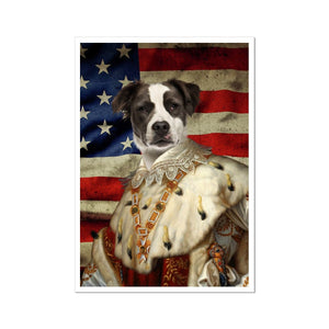 His Majesty USA Flag: Custom Pet Poster - Paw & Glory - Dog Portraits - Pet Portraits