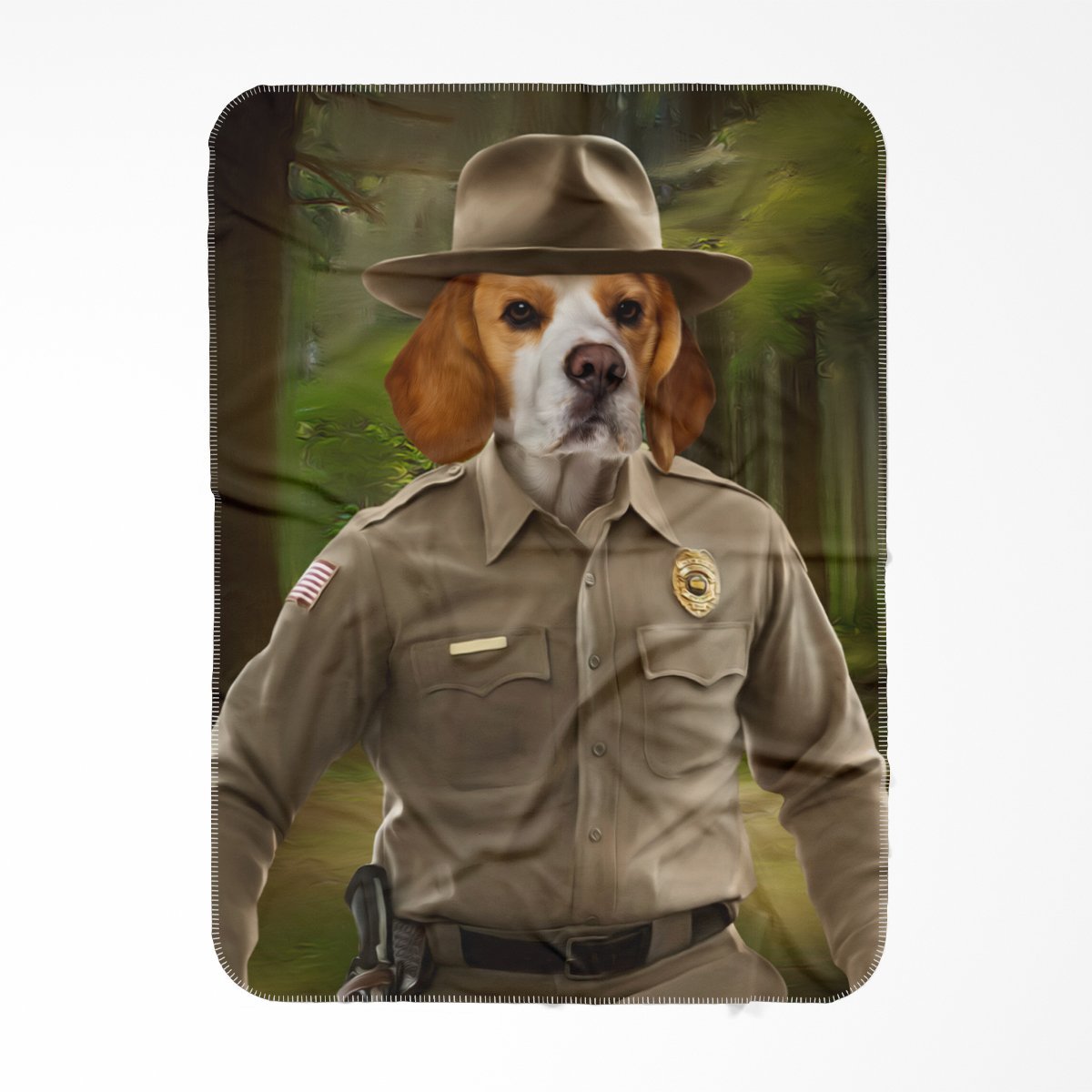 Hopper (Stranger Things Inspired): Custom Pet Blanket - Paw & Glory - Dog Portraits - Pet Portraits