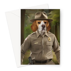 Hopper (Stranger Things Inspired): Custom Pet Greeting Card - Paw & Glory - Dog Portraits - Pet Portraits