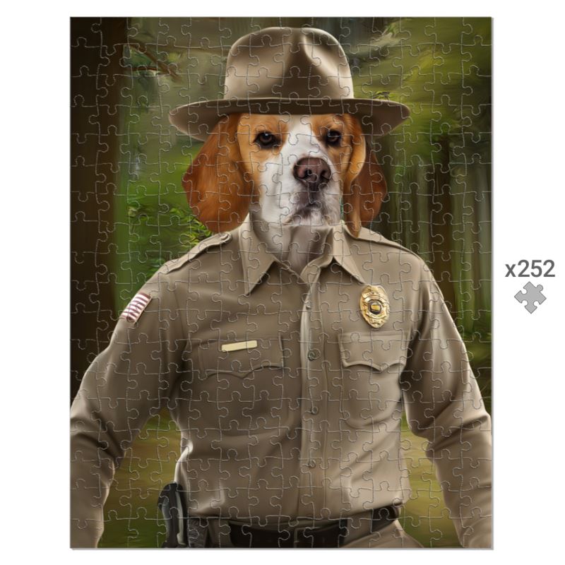 Hopper (Stranger Things Inspired): Custom Pet Puzzle - Paw & Glory - Dog Portraits - Pet Portraits