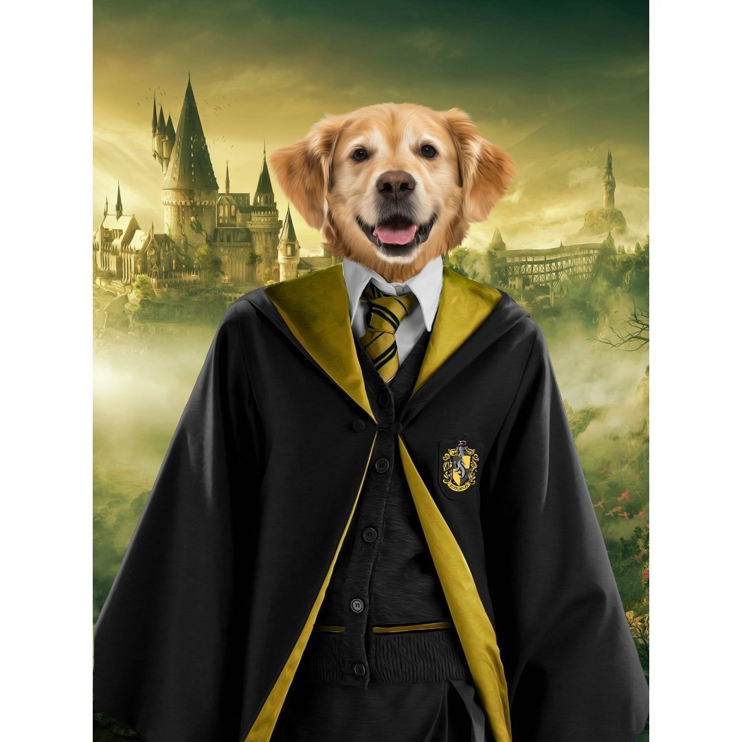 Hufflepuff (Harry Potter Inspired): Custom Digital Download Pet Portrait - Paw & Glory - Dog Portraits - Pet Portraits