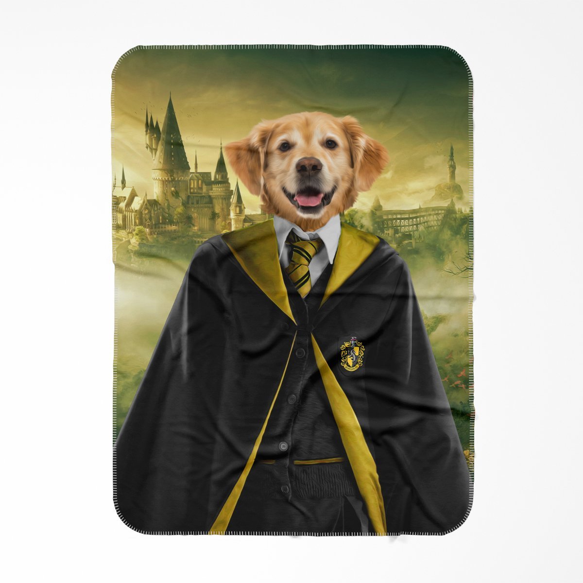 Hufflepuff (Harry Potter Inspired): Custom Pet Blanket - Paw & Glory - Dog Portraits - Pet Portraits