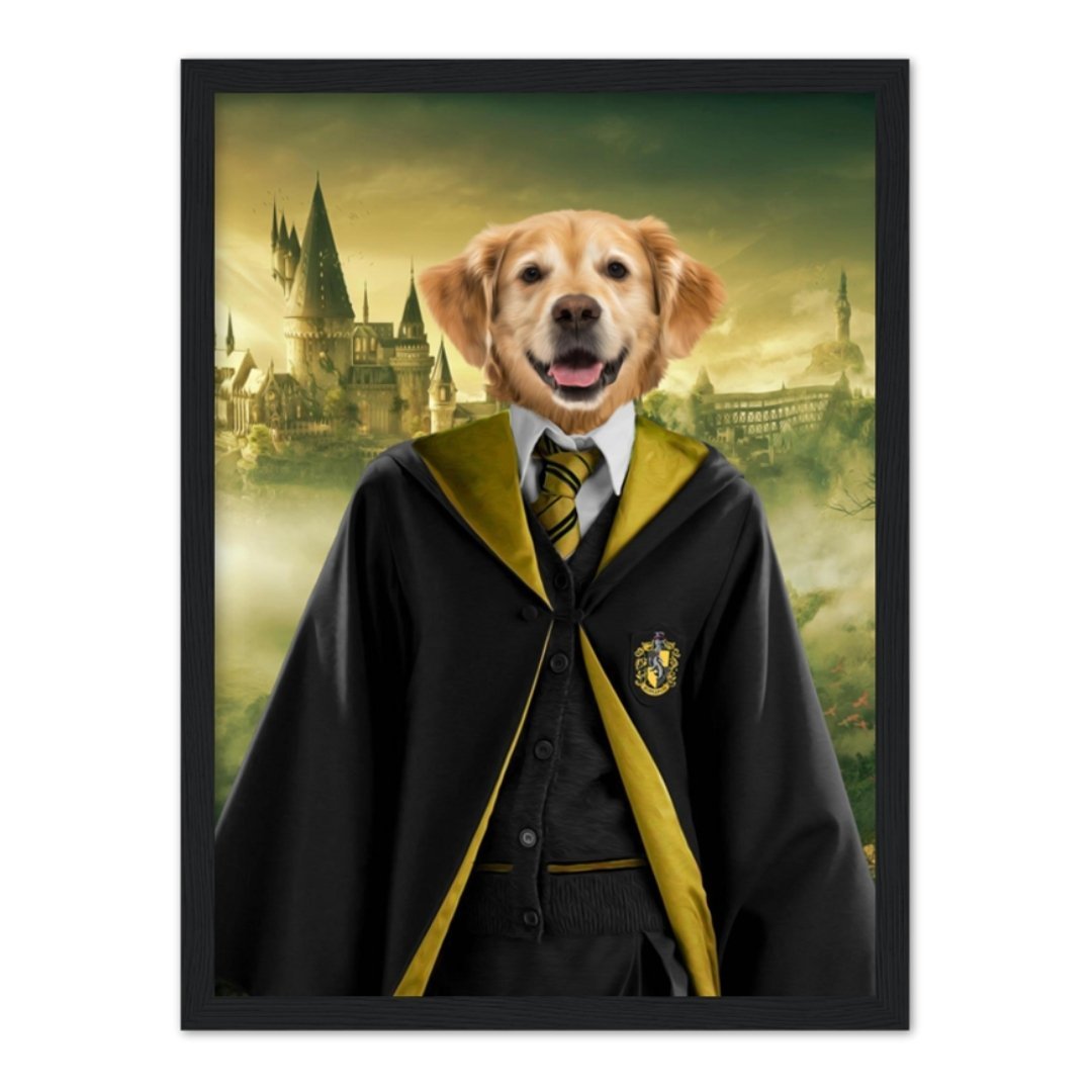 Hufflepuff (Harry Potter Inspired): Custom Pet Portrait - Paw & Glory - Dog Portraits - Pet Portraits