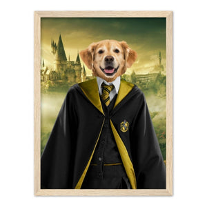 Hufflepuff (Harry Potter Inspired): Custom Pet Portrait - Paw & Glory - Dog Portraits - Pet Portraits