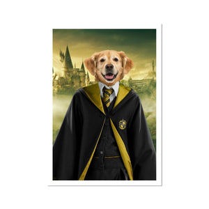 Hufflepuff (Harry Potter Inspired): Custom Pet Portrait - Paw & Glory - Dog Portraits - Pet Portraits