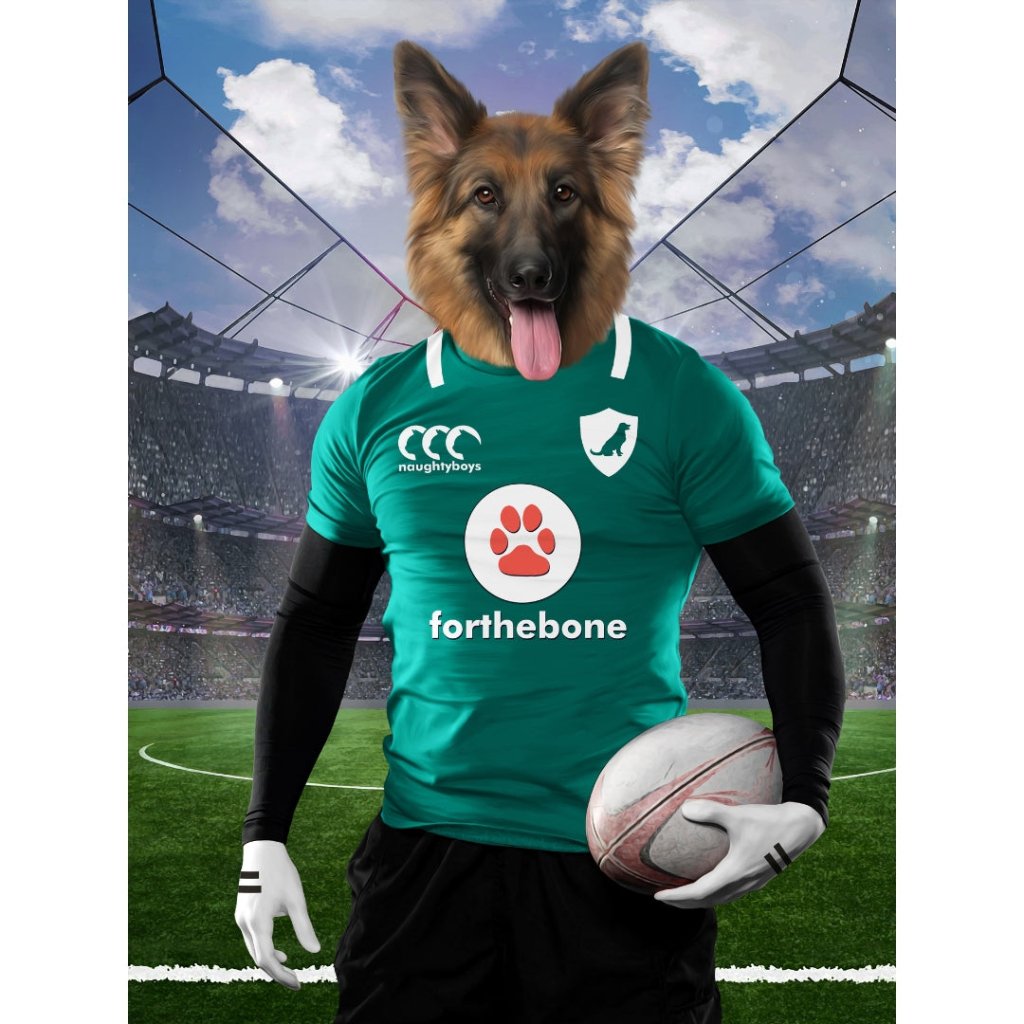 Ireland Rugby Team: Custom Digital Pet Portrait - Paw & Glory - Dog Portraits - Pet Portraits