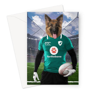 Ireland Rugby Team: Custom Pet Greeting Card - Paw & Glory - Dog Portraits - Pet Portraits