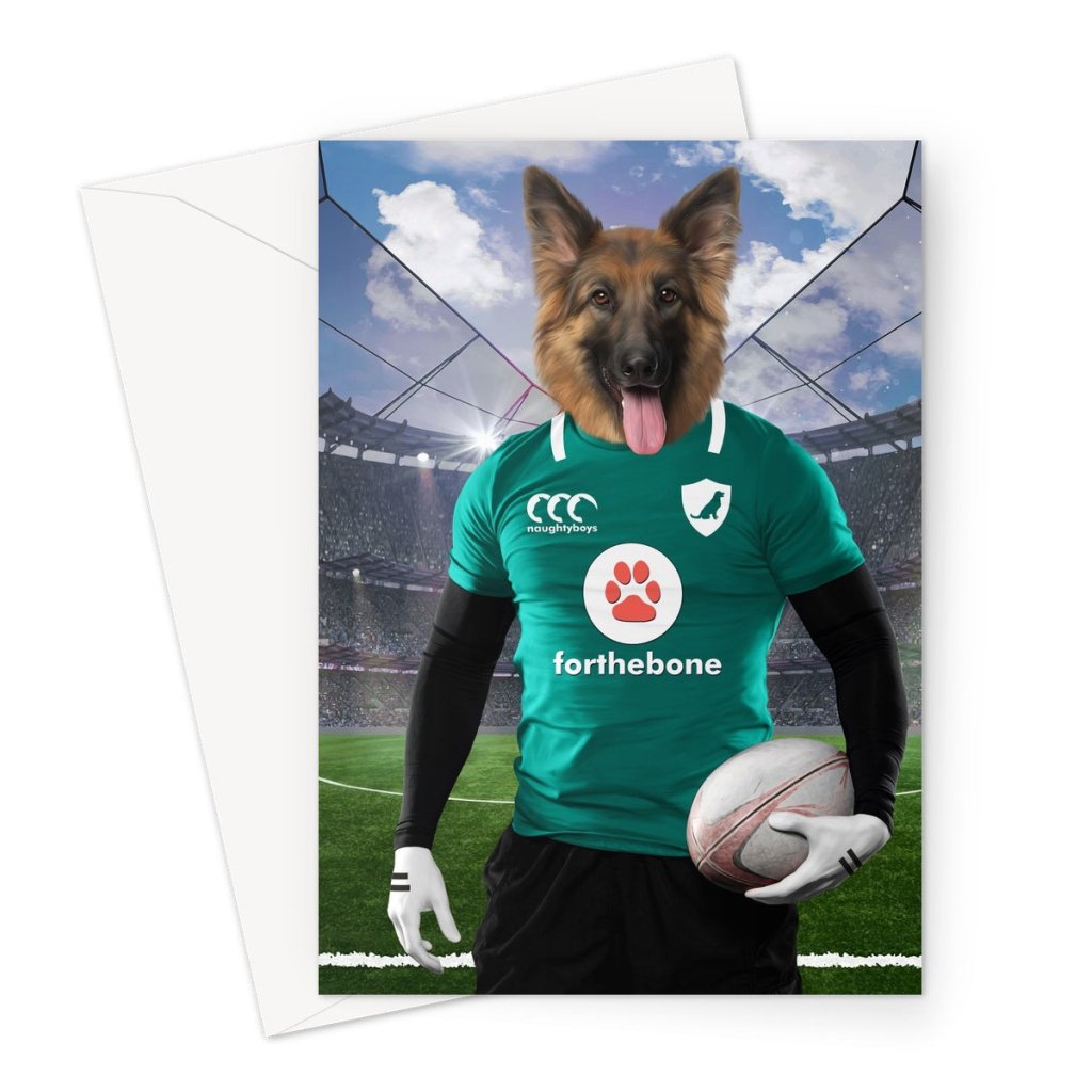 Ireland Rugby Team: Custom Pet Greeting Card - Paw & Glory - #pet portraits# - #dog portraits# - #pet portraits uk#