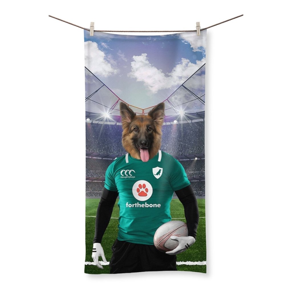 Ireland Rugby Team: Custom Pet Towel - Paw & Glory - Dog Portraits - Pet Portraits