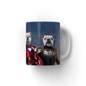 Iron Paw & Captain Pawmerica: Custom Pet Coffee Mug - Paw & Glory - Dog Portraits - Pet Portraits