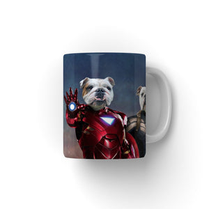 Iron Paw & Captain Pawmerica: Custom Pet Coffee Mug - Paw & Glory - Dog Portraits - Pet Portraits