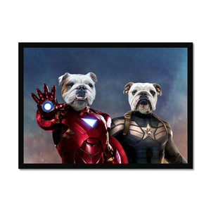 Iron Paw & Captain Pawmerica: Custom Pet Portrait - Paw & Glory - Dog Portraits - Pet Portraits