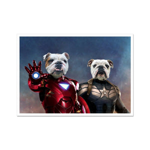 Iron Paw & Captain Pawmerica: Custom Pet Portrait - Paw & Glory - Dog Portraits - Pet Portraits